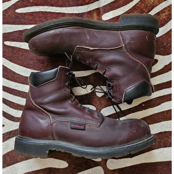 Red Wing 606 Boots Made in USA 14 EH Brown Leather Industrial Super Sole - Picture 1 of 8
